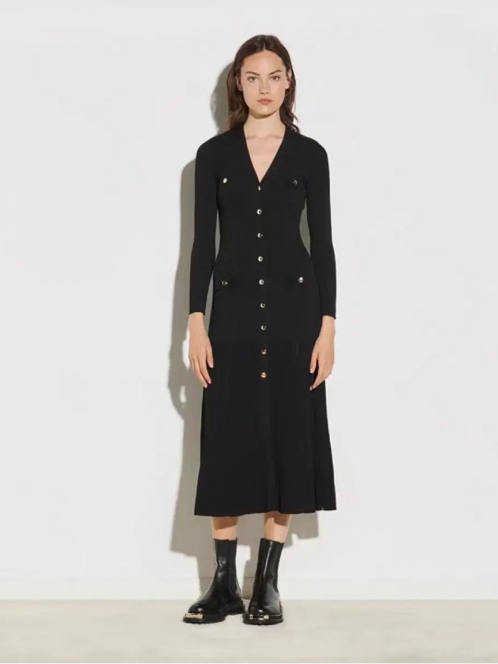 Sandro Black Jannel Knitted Dres size 36